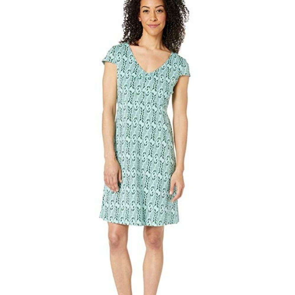 Toad & CO Rosemarie Dress Teal + Dark Green XS Dress Pocket Like-New